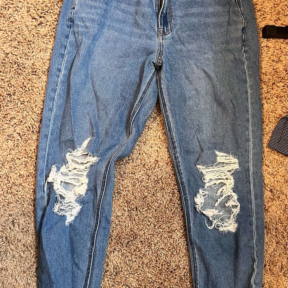 American Eagle Mom Jeans with Rips